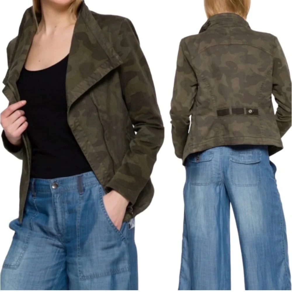 Anthropologie Marrakech Army Green Camo Faravel Moto Jacket Size Small
